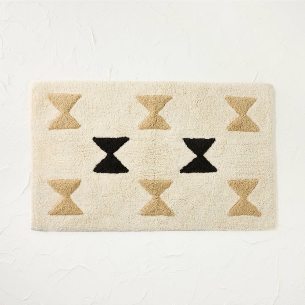 JUNGALOW X OPALHOUSE NWT novelty bath rug -cream/black/tan
